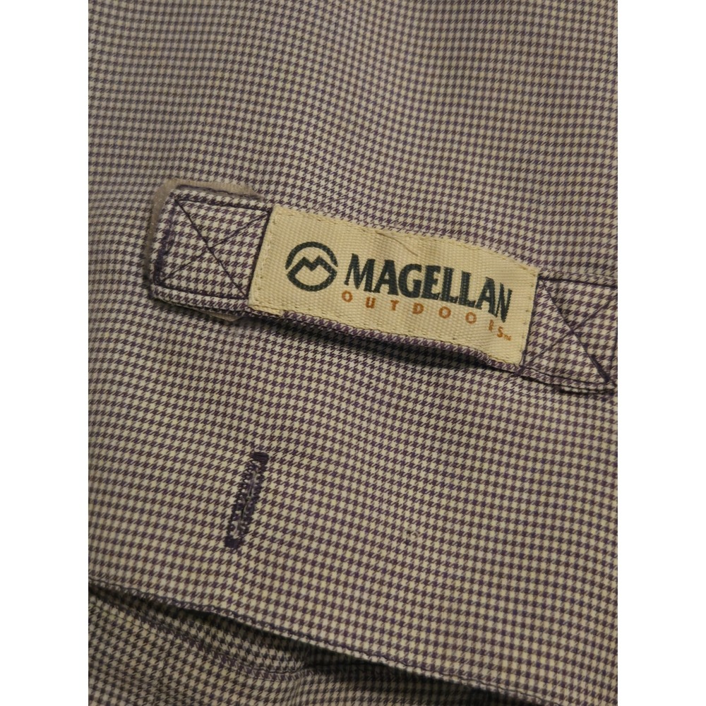 Magellan Outdoors Mens Medium Fishing Shirt MagWick Blue Plaid Vented Back - Picture 2 of 6